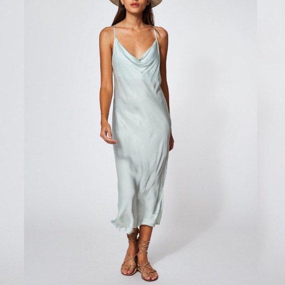 Young Fabulous & Broke Dresses & Skirts - YFB Young Fabulous and Broke Sweetie Cowl Neck Maxi Slip Dress